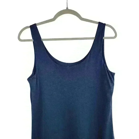 Garnet Hill Cotton Sleeveless Jersey Tank Midi Dress Blue Size Small - Picture 3 of 6